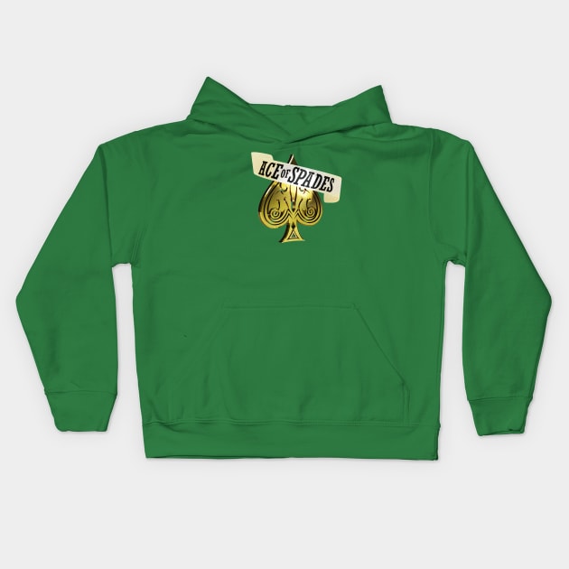 Ace of Spades - Gold Kids Hoodie by Shapetrix